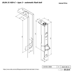 OLDA 31 HZA-C | Verrou automatique pour porte à 2 vantaux | Type 2 – Image 2