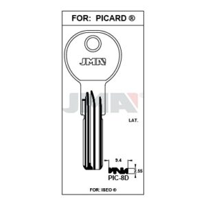 Ébauche de clé JMA PIC-8D – vue groupée