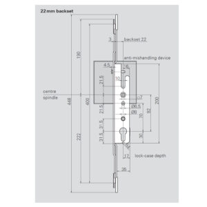 Roto 313930 | Serrure pour fenêtre coulissante avec anti-fausse manœuvre | Axe 22 mm – Image 6