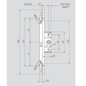 Roto 387924 | Serrure pour fenêtre coulissante sans cylindre | Axe 22 mm – Image 5