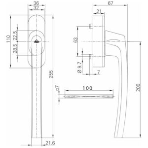 Roto Patio | Poignée de porte coulissante | Blanc – Image 3