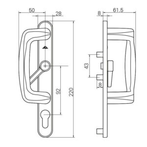 Roto 613217 | Garniture pour cylindre avec poignée | Pour porte coulissante | Côté extérieur – Image 3