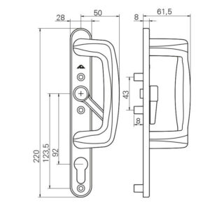 Roto 613243 | Garniture pour cylindre avec poignée | Pour porte coulissante | Côté intérieur – Image 3