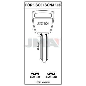Ébauche de clé JMA SOFI-2I – vue groupée