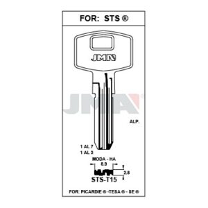 Ébauche de clé JMA STS-T15 – vue groupée