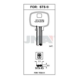 Ébauche de clé JMA STS-X5 – vue groupée