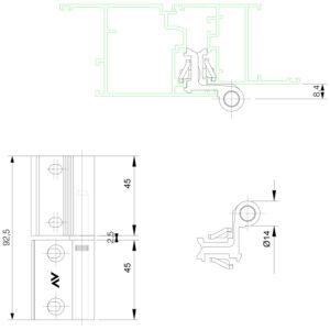 Savio Morsa 1122.1 | Paumelle à clamer à 2 lames pour profilés aluminium | Blanc – Image 2