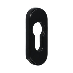 Rosace coulissante noire avec trou de cylindre | Pour portes profilées
