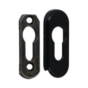 Rosace coulissante noire avec trou de cylindre | Pour portes profilées – Image 2
