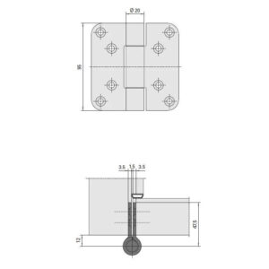 Simonswerk T23-05 | Paumelle pour usage intensif | Inox brossé mat – Image 2
