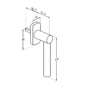 Sobinco 1757 | Poignée de fenêtre en inox avec carré de 7 mm | Sobinox – Image 3