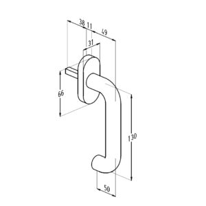 Sobinco 1851 | Poignée de fenêtre en inox avec carré de 7 mm | Sobinox – Image 3