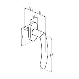 Sobinco 1853 | Poignée de fenêtre en inox avec carré de 7 mm | Sobinox – Image 3