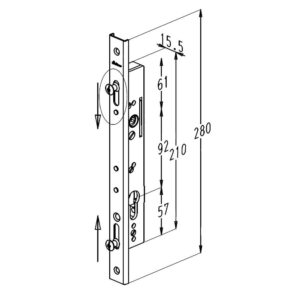 Sobinco Pentalock 6792 serrure pour portes coulissantes - 2 galets champignons