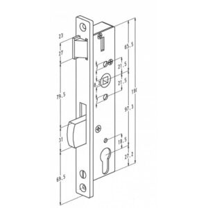 Sobinco 8002 serrure à cylindre avec entraxe 97,30 mm | Pêne dormant type B – Image 3