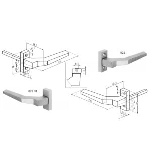 Sobinco 822 | Béquille simple sur rosace rectangulaire | Argenté – Image 4