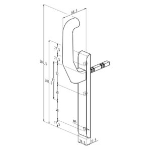Sobinco 824CL VI | Garniture avec béquille côté extérieur | Pour porte coulissante – Image 3