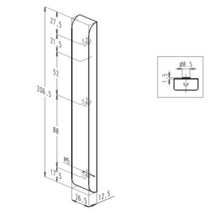 Sobinco 824ECL VI | Garniture aveugle côté extérieur | Pour porte coulissante – Image 3