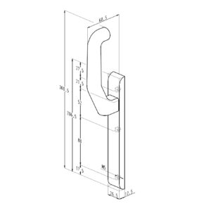 Sobinco 824FCL VI | Garniture avec béquille fixe côté extérieur | Pour porte coulissante – Image 3
