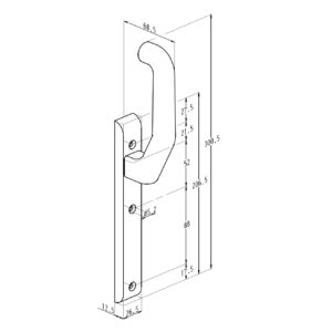 Sobinco 824FCL | Garniture avec béquille fixe côté intérieur | Pour porte coulissante – Image 3