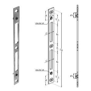 Sobinco 8357-2 gâche inox réglable pour serrure multipoints | Centrale