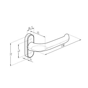 Sobinco Horizon 82000B | Poignée de porte sur plaque courte – Image 4