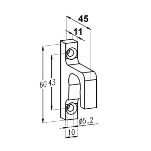 Sobinco 519C | Gâche pour fermeture à galet 517 | Argent ou noir mat – Image 4
