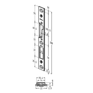 Sobinco 85110-22 gâche pour serrures Orca - Tirant gauche ou droit – Image 4