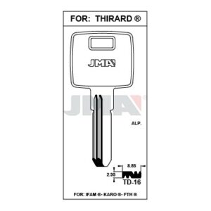Ébauche de clé JMA TD-16 – vue groupée