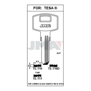 Ébauche de clé JMA TE-T10D – vue groupée