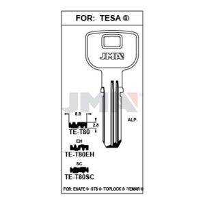 Ébauche de clé JMA TE-T80 – vue groupée