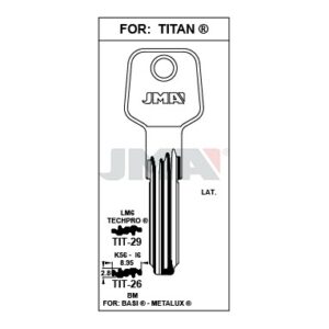 Ébauche de clé JMA TIT-26 – vue groupée