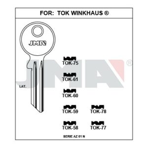 Ébauche de clé JMA TOK-59 – vue groupée
