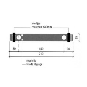 Tonic Line TL1007NI | Sélecteur de fermeture | Pour portes à 2 vantaux | Bras 175 mm | Acier nickelé – Image 2