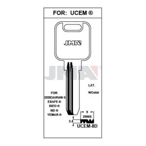 Ébauche de clé JMA UCEM-8D – vue groupée