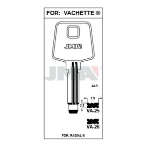 Ébauche de clé JMA VA-26 – vue groupée