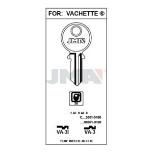 Ébauche de clé JMA VA-3I – vue groupée