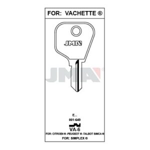 Ébauche de clé JMA VA-6 – vue groupée