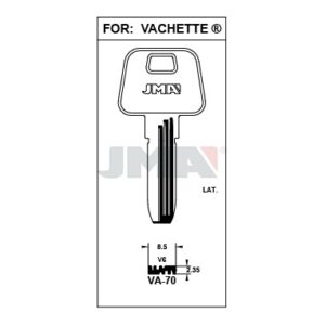 Ébauche de clé JMA VA-70 – vue groupée