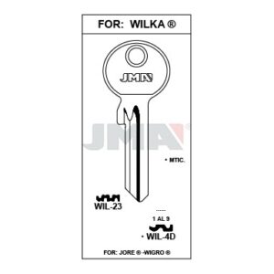 Ébauche de clé JMA WIL-23 – vue groupée