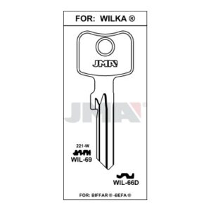 Ébauche de clé JMA WIL-66D – vue groupée
