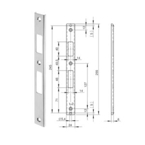 Wilka gâche inox 9308 | U24X6 | En U