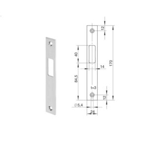 Wilka gâche inox 9317 | F24 | Plate