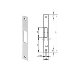 Wilka gâche inox 9327 | F24 | Plate