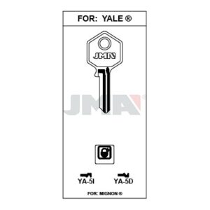 Ébauche de clé JMA YA-5D – vue groupée