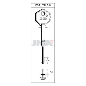 Ébauche de clé JMA YA-5X – vue groupée