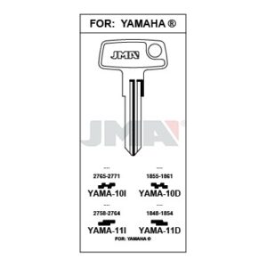 Ébauche de clé JMA YAMA-10I – vue groupée