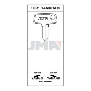 Ébauche de clé JMA YAMA-6D – vue groupée