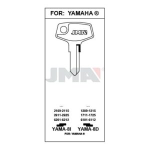 Ébauche de clé JMA YAMA-8D – vue groupée