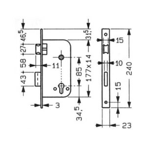 Yale 520 serrure à larder pour cylindre avec entraxe 85 mm – Image 3